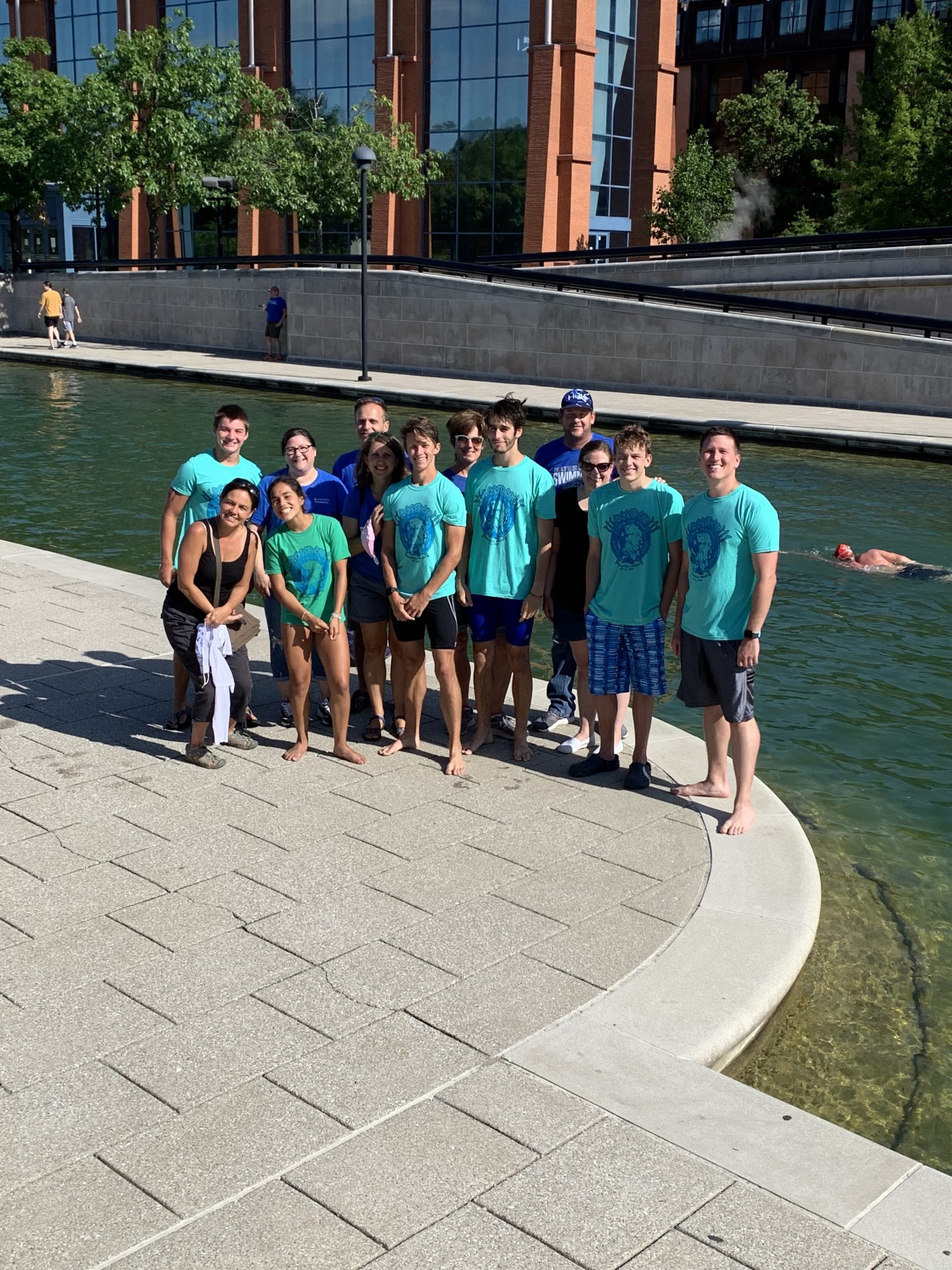 Poseidon Challenge swimmers and support crew (parents) following the race.